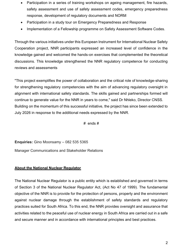 piterloskot82's tweet image. Nuclear cooperation between the European Union and the NNR, the latter responsible for licensing the Haleu plant at Necsa $ASPI