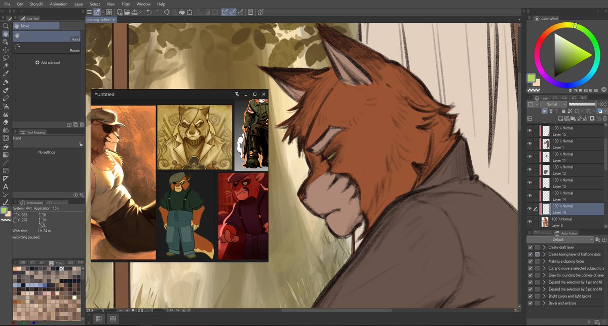 workofcaine's tweet image. morning coffee with viktor, wip.
