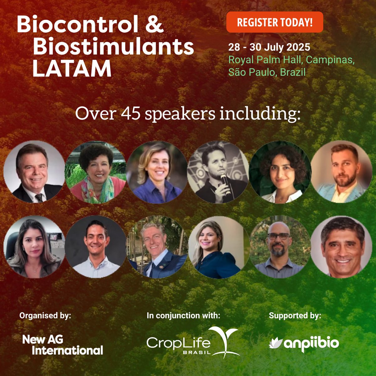 What a speaker line-up we have at Biocontrol &amp; Biostimulants LATAM next week in São Paulo!

Hear from regulatory experts, industry pioneers and research leaders who know the Latin American BioAg sector inside out. 

Check out the speaker list in full:
lnkd.in/e24DGi6p