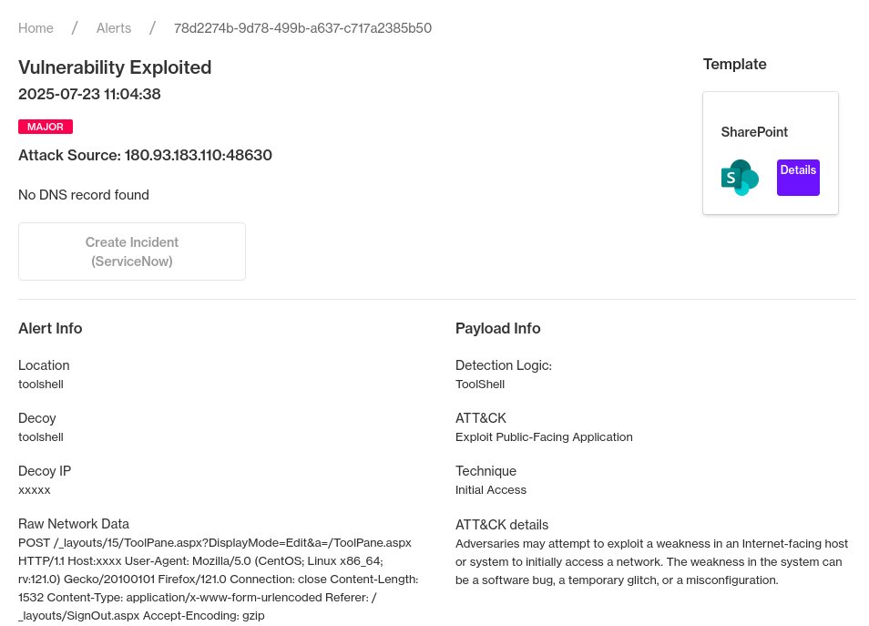 SimoKohonen's tweet image. The Sharepoint vulnerability (CVE-2025-53770) is being associated with a new strand of ransomware, the Warlock ransomware. 

If you run Sharepoint in any form: 

1) Deploy a free Sharepoint decoy on @DefusedCyber 
2) Chuck it&apos;s IP address into your public DNS under something like…