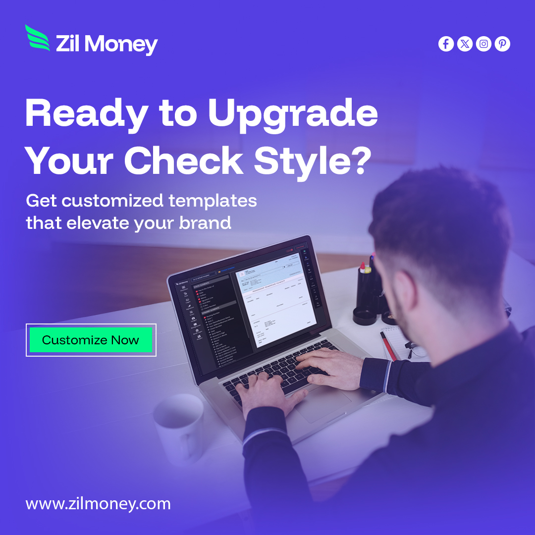 ZilMoney's tweet photo. Say goodbye to generic checks! Zil Money offers easy-to-edit Check Template options to make your payments look professional.

Learn more: https://t.co/FSnym7JltH  
Click here for interactive demo: https://t.co/q4UPdva7f5  
 
#CheckTemplate #ZilMoney #CustomChecks https://t.co/5G9BUAeaSt