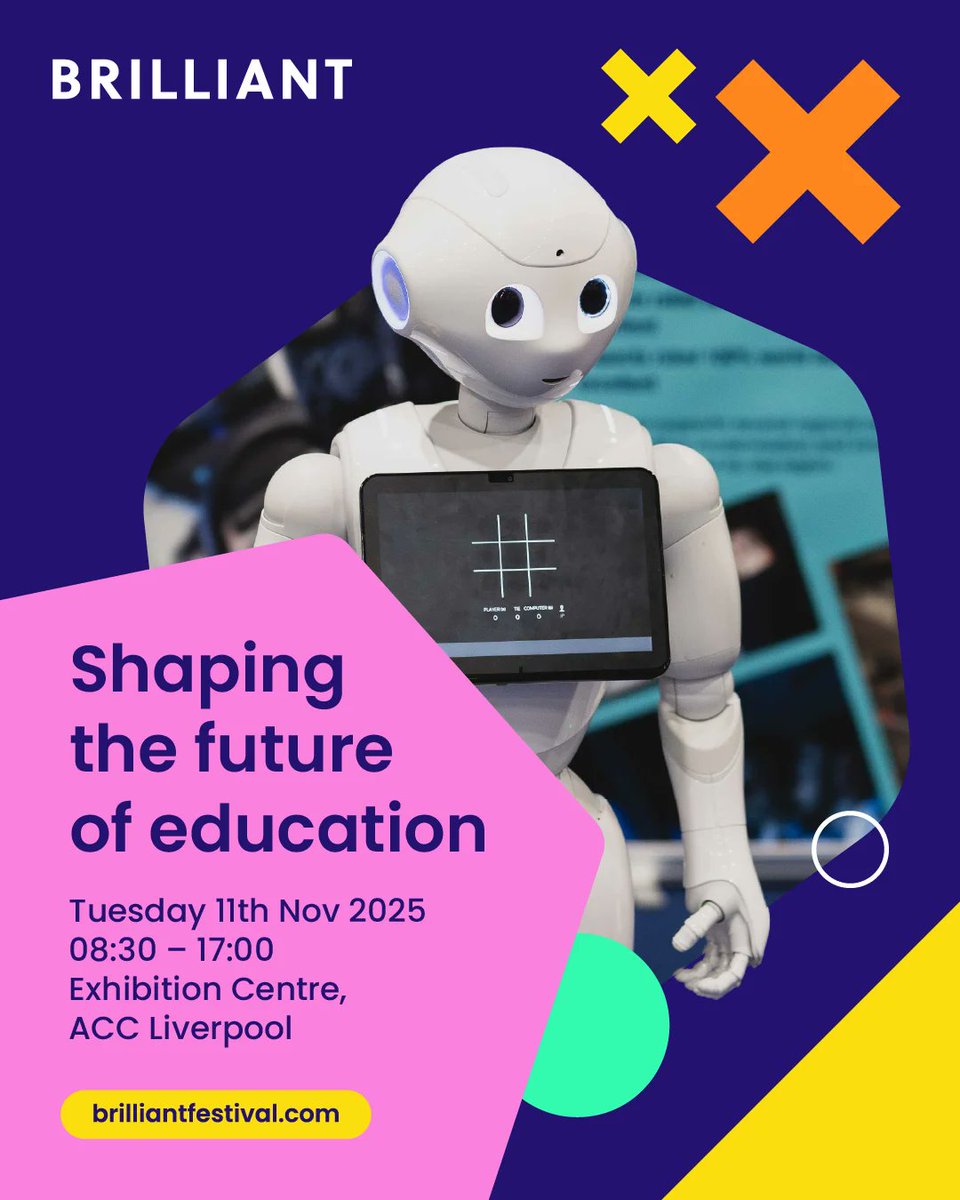 Tech_She_Can's tweet image. We’re at #BRILLIANT2025 on 11 Nov at Liverpool Exhibition Centre! 🎉
Visit our stand & catch our Head of Education, Becky, leading a panel at 10:20am with leaders from @LloydsBank, @Kyndryl, @AccentureUK, & @BarclaysUK.
Let’s talk future skills & careers!
@brilliantfest