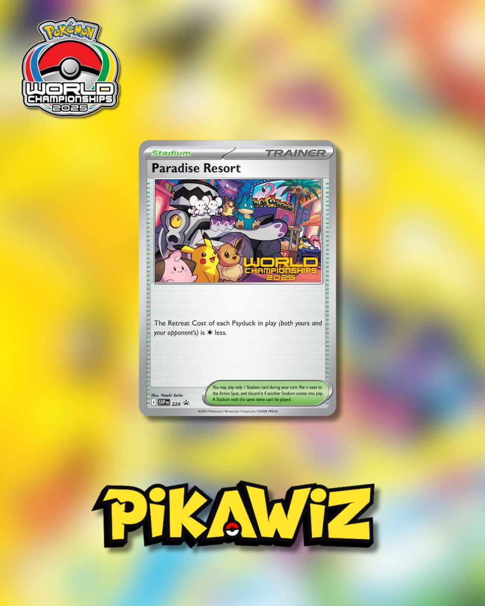 🏝️ Paradise Resort Promo Revealed!
The 2025 World Championships are heating up with a stunning new promo card giving total vacation vibes. Who else could do with a holiday right now?😅