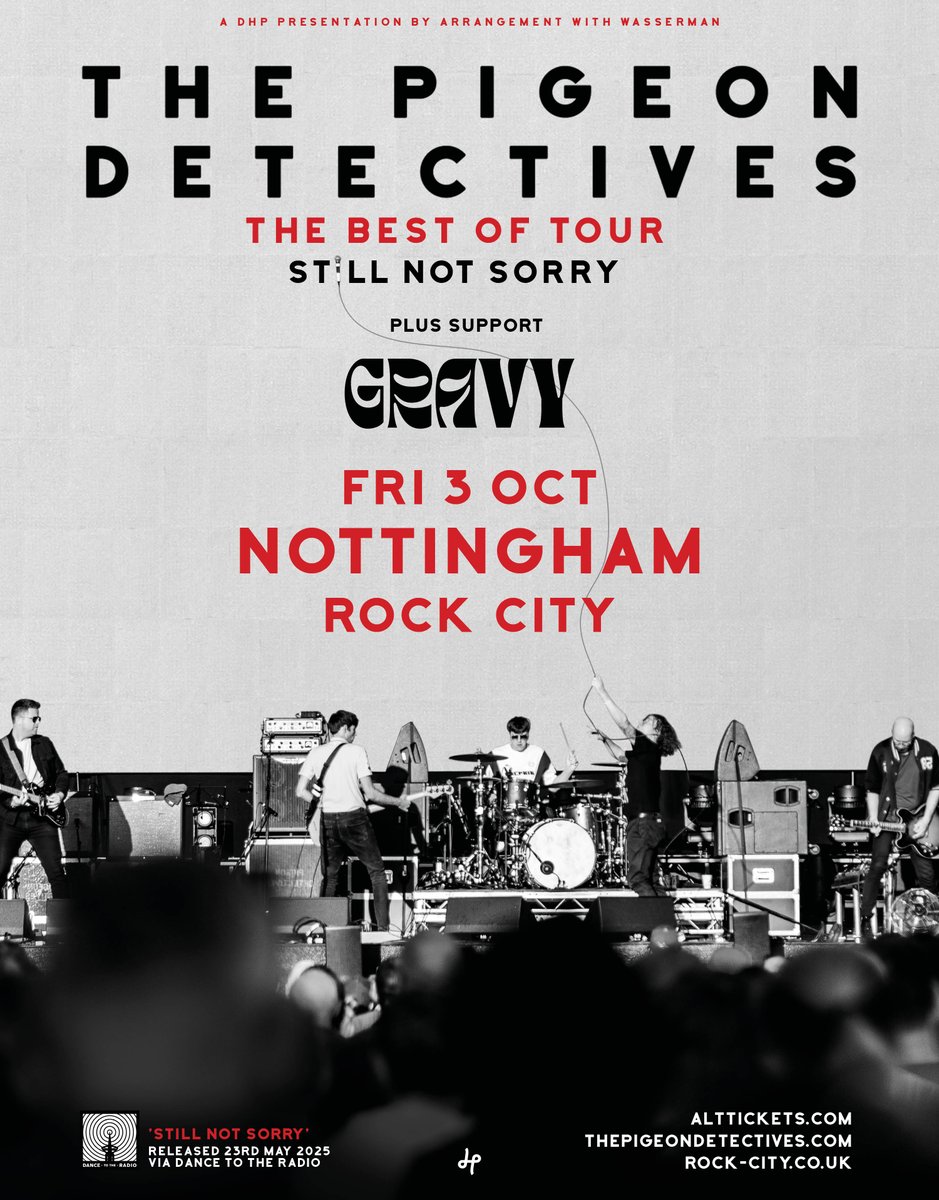 Rock_City_Notts's tweet image. Support for @pigeonsofficial will come from GRAVY this October!
ποΈ Tickets on sale here π tinyurl.com/4a8k24hs