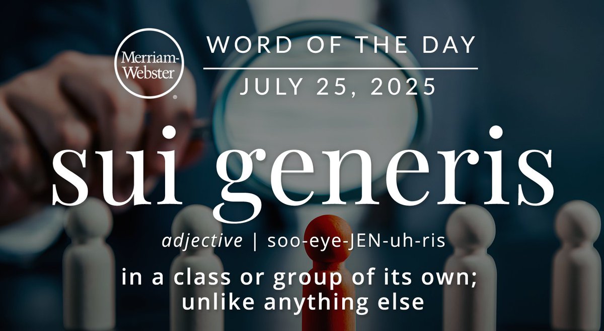 The #WordOfTheDay is ‘sui generis.’
ow.ly/UZVF50WtrXk