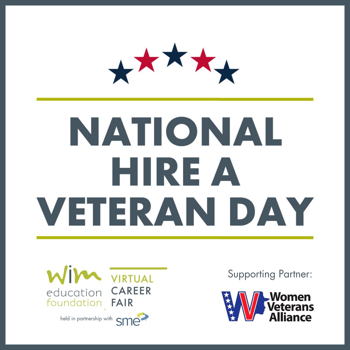 Today is #NationalHireAVeteranDay! Veterans and professionals in manufacturing—don’t miss the WiMEF Virtual Career Fair on Aug 14. Connect with top employers + explore new opportunities. Proud partner: <a href="/ladyvets/">Women Veterans Alliance</a> Register now: ow.ly/YyTt50WtVAu

#WiMEF #VirtualCareerFair