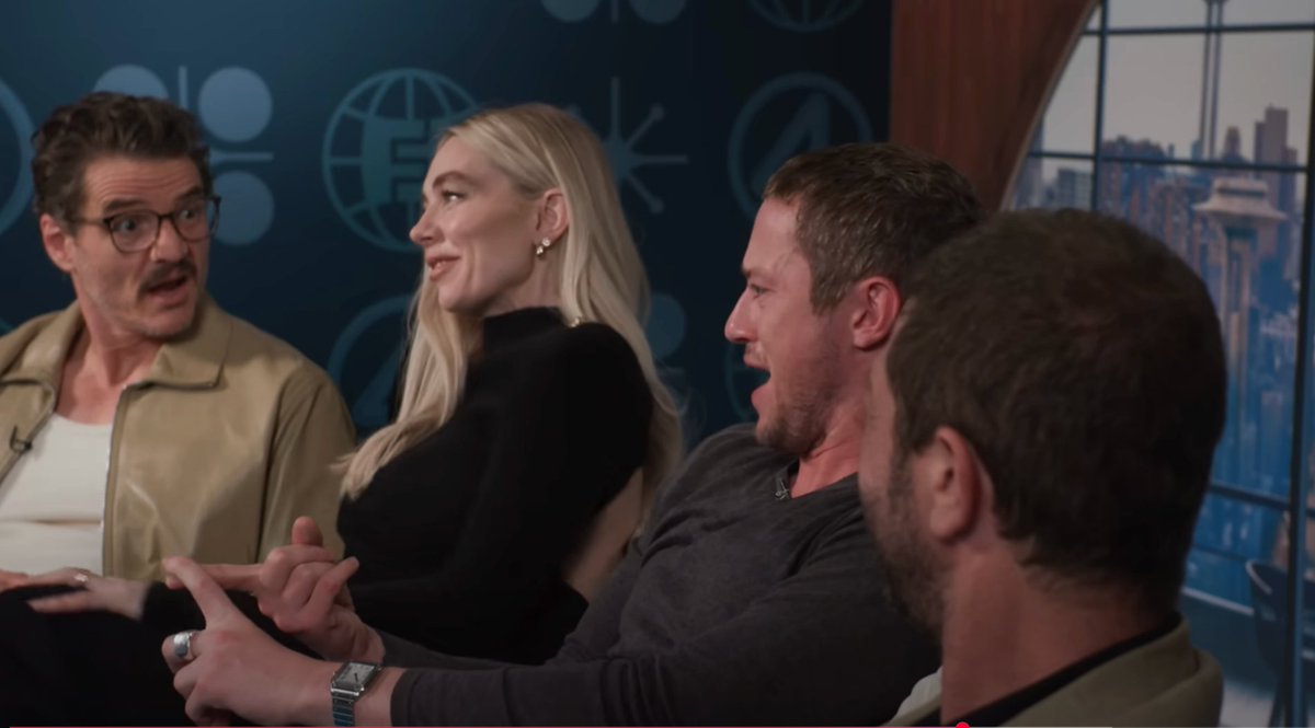 finispunk's tweet image. im just now watching this interview but- PEDROS FACE WHEN JOE IS DOING THE AUSSIE ACCENT IM CRYING
