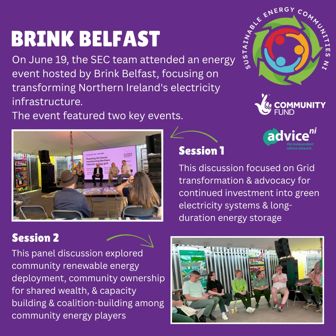 AdviceNI's tweet image. On June 19, the SEC team joined Brink Belfast to discuss transforming Northern Ireland&apos;s electricity infrastructure. Thank you, BrinkBelfast, for an inspiring event! #Energy #Sustainability
