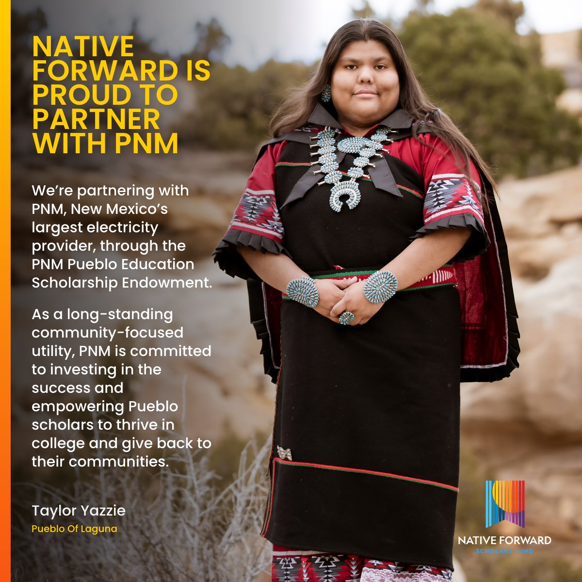 Native_Forward's tweet image. THANK YOU, PNM!
Thanks to PNM’s partnership, we’re not just funding degrees—we’re transforming lives and Tribal communities.

Learn more about PNM and the scholarships they provide:
bit.ly/NFSScholarship…

#NativeForward #NativeHigherEducation #FundTheFuture #PNM @PNMtalk