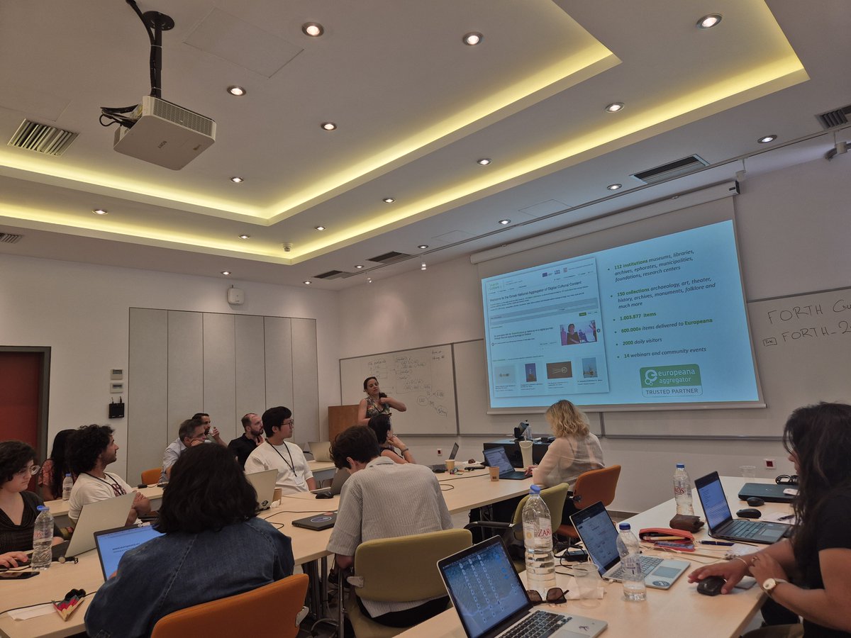 CCI_ICS_FORTH's tweet image. Presentation of "The Greek National Aggregator of Digital Cultural Content", by Georgia Agelaki. 5th-day, 2025 Summer School on CIDOC CRM Interoperability and Applications #CIDOC_CRM @ISL_ICS_FORTH @CCI_ICS_FORTH @CRMSIG #2025CCIsummerSchool