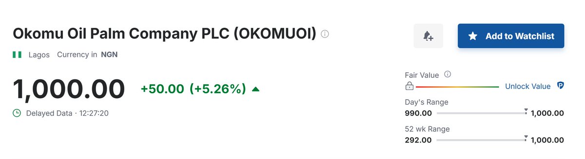yaxmokwa's tweet image. Okomu has now hit the N1,000 mark per share.