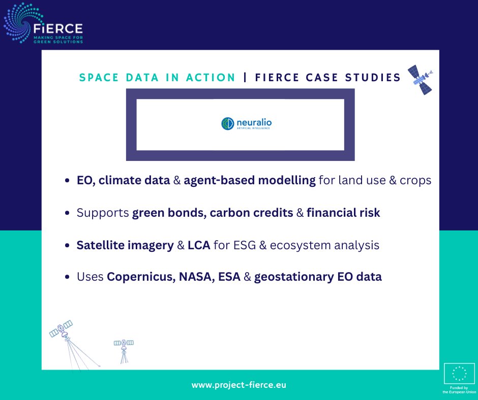 FIERCE Project (@fierceprojecthe) on Twitter photo 🌍Space Data in Action | FIERCE Case Studies Case Study #14 ➡️ Meet <a href="/Neuralio_AI/">neuralio_ai</a> 👋
AI + EO data for land use, crop suitability, ESG & green finance.
Using Copernicus, NASA & ESA imagery with life cycle & biodiversity analysis.
Learn more 👉project-fierce.eu/case-studies/ 🌍Space Data in Action | FIERCE Case Studies Case Study #14 ➡️ Meet <a href="/Neuralio_AI/">neuralio_ai</a> 👋
AI + EO data for land use, crop suitability, ESG & green finance.
Using Copernicus, NASA & ESA imagery with life cycle & biodiversity analysis.
Learn more 👉project-fierce.eu/case-studies/