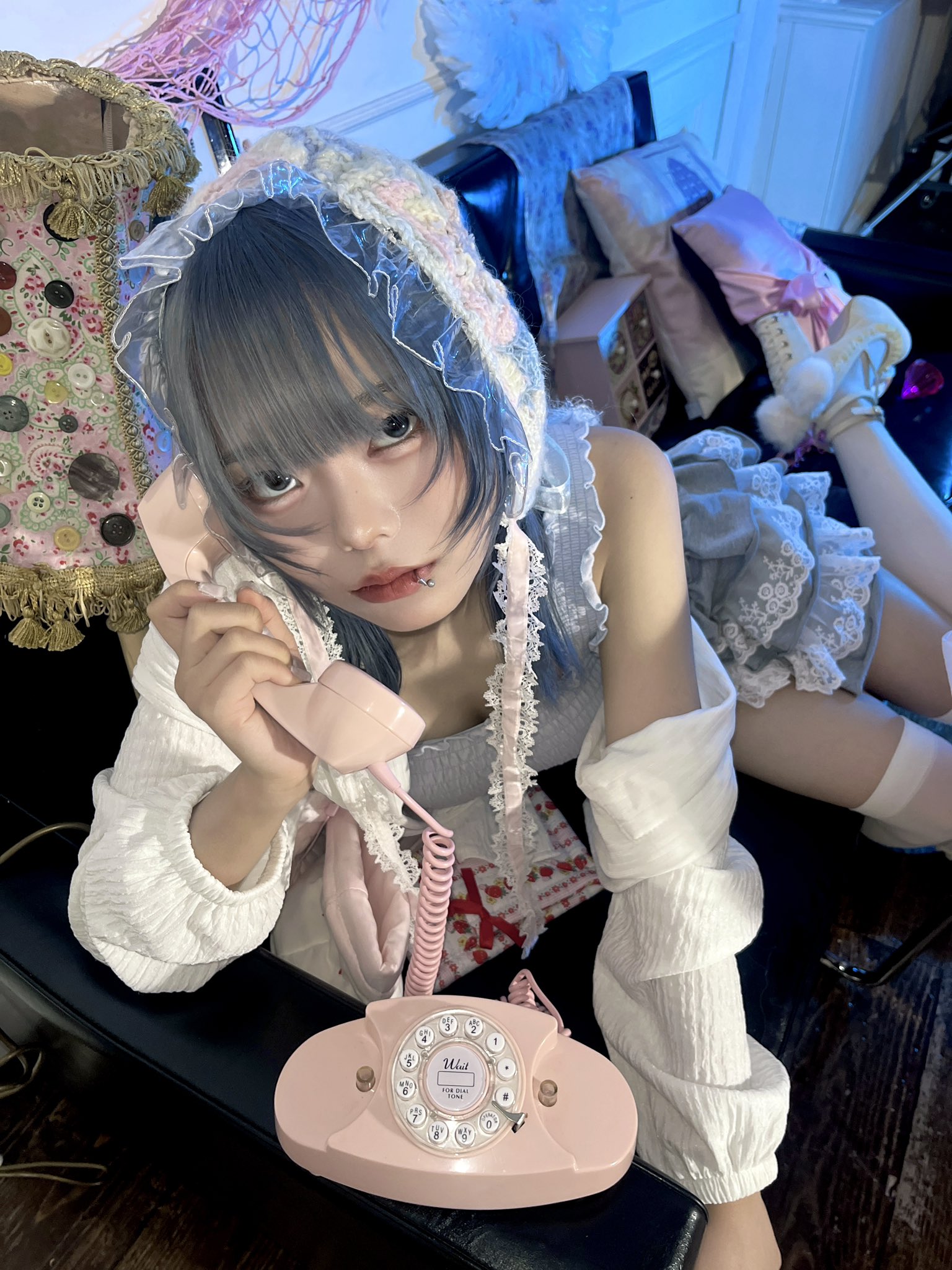 ずんずん♡ すずらん刺繍カーディガン(ライトピンク) - seventen