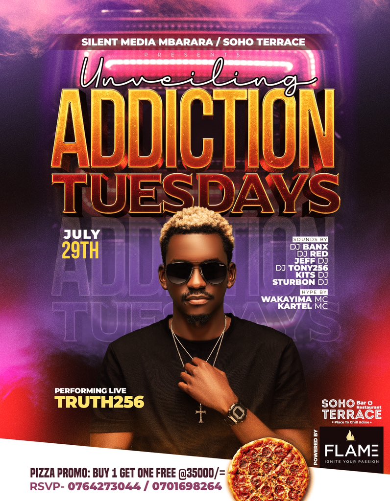 HannzPromotion's tweet image. Hey greetings,

This Tuesday night, witness the art of seduction &amp;amp; sound with a special unveiling by TRUTH256 🎨✨. Step into the vibe of *#AddictionTuesdaysAtSoHo* — where the night is never enough. 🖤