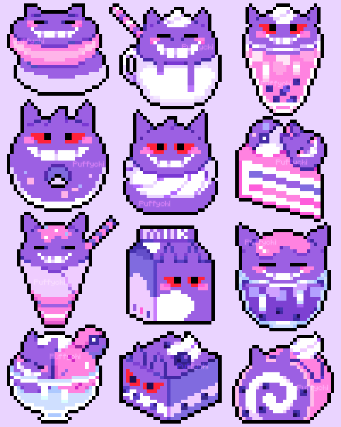 ゲンガー 「more gengar pixel snacks ₊✧」|Laya🌷˖⁺‧₊ shop open!のイラスト