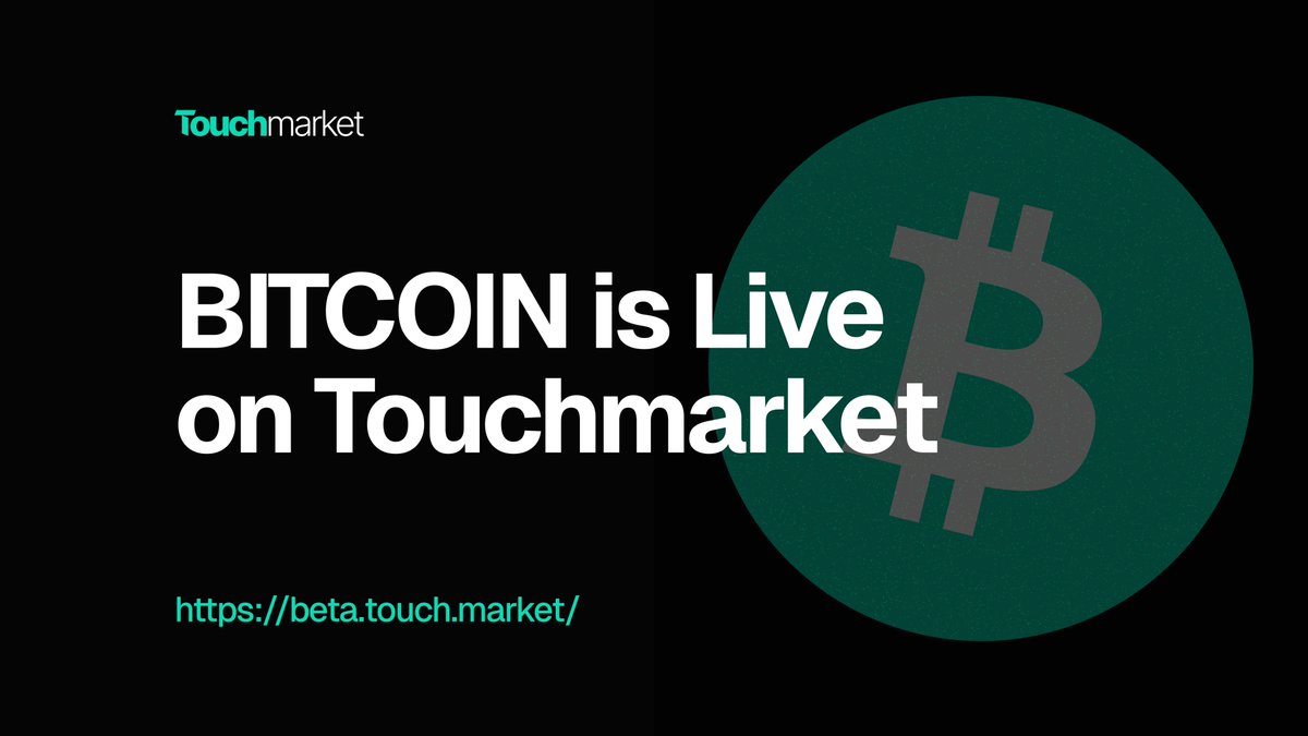touch_market's tweet image. BTC is now touchable.™
The original asset. The most watched chart.
Start speculating smarter: beta.touch.market