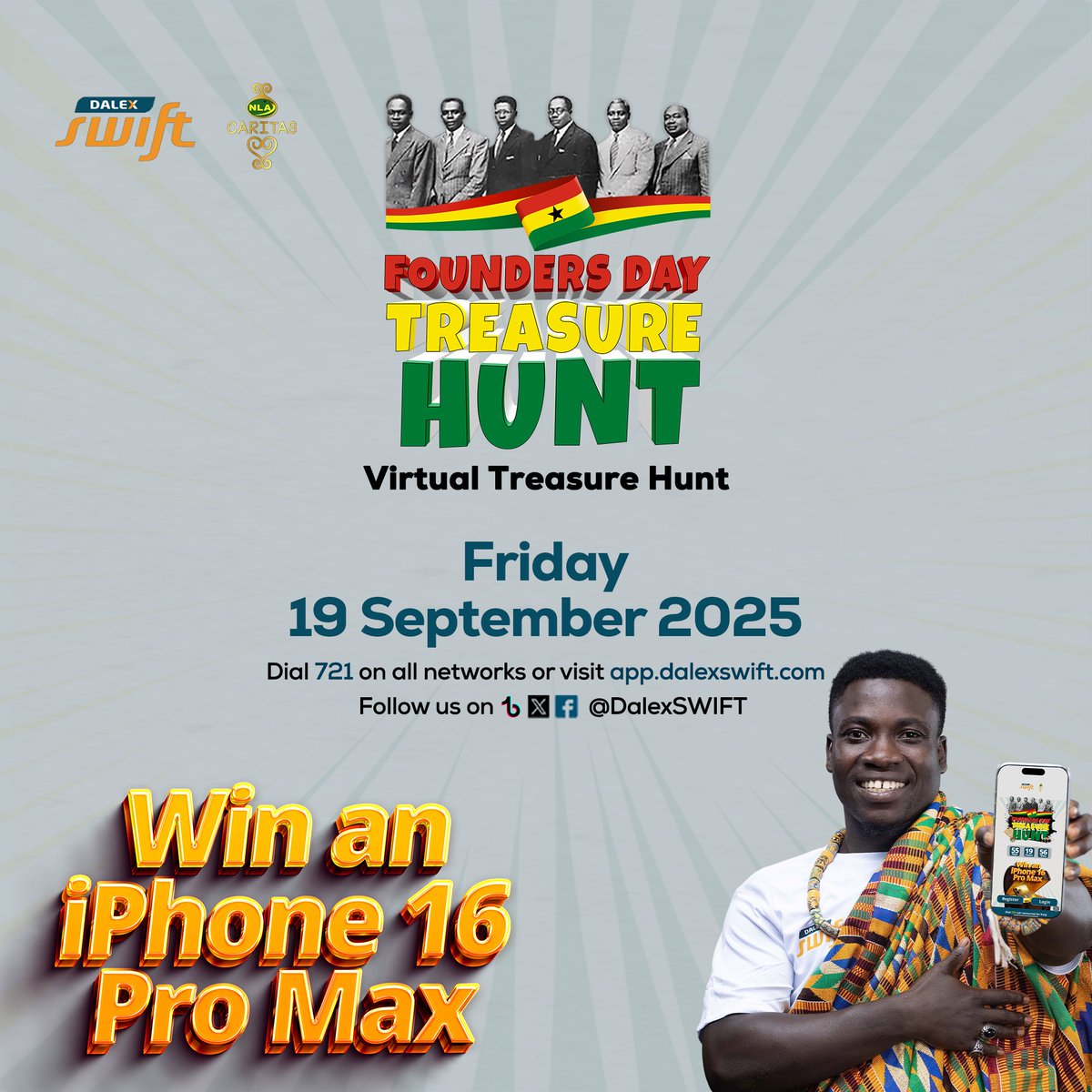 AnanzoJ's tweet image. The @DalexSWIFT treasure hunt kicks off on September 19. Follow us for updates and get ready to win! #DalexSWIFT #TreasureHunt #FoundersDay