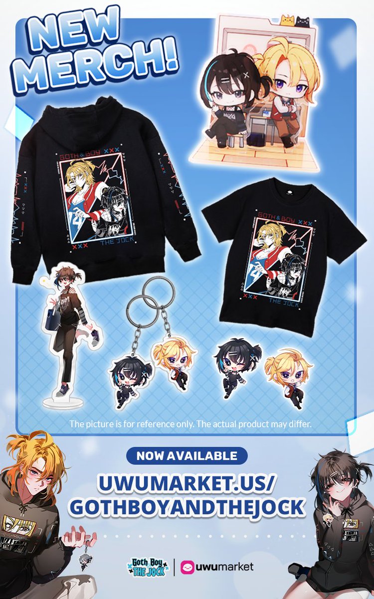 🖤🏈 New Goth Boy &amp; The Jock merch is HERE!!! 

They bicker, they blush… and now they’re on your shirt! We’ve teamed up with <a href="/shopuwumarket/">UwU Market</a> to bring you a limited-time exclusive collection featuring your favorite chaotic couple. 

Don’t miss out! ⬇️⬇️⬇️
uwumarket.us/gothboyandthej…