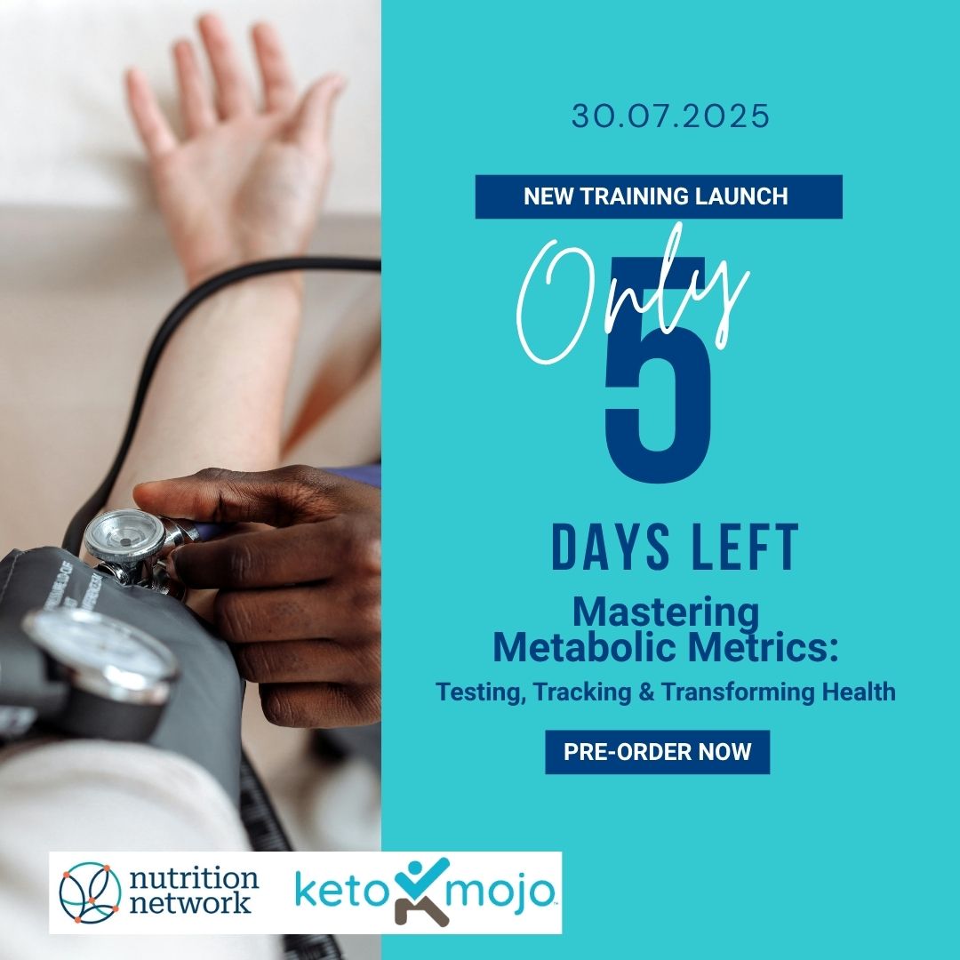NutritionNetwrk's tweet image. 5 Days to Go!
Pre-Order Today & Save 30% - nutrition-network.org/online-trainin…
Your body holds the data. Are you ready to decode it?
@KetoMojo
#NutritionNetwork #KetoMojo #MetabolicMetrics