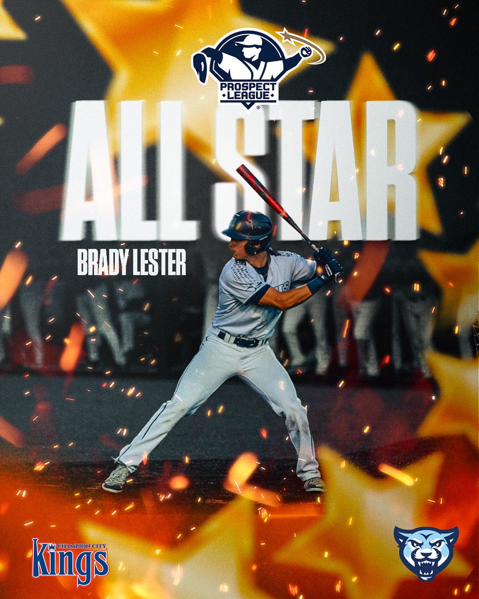 Congratulations to Brady Lester on his selection to the Prospects League All Star Team! Brady is hitting .327 for the summer with 5 doubles and 6 Homers for the Champion City Kings. 

#RollCougs