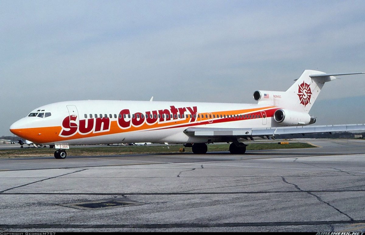 Sun Country Airlines
Boeing 727-2J4 N284SC 
CLE/KCLE Cleveland Hopkins Intl Airport
May 2000
Photo credit GeorgeM757 
#AvGeek #Airline #Aviation #AvGeeks #Boeing #B727 #SunCountryAirlines #CLE #Cleveland <a href="/goingplacesCLE/">Cleveland Hopkins International Airport (CLE)</a>
