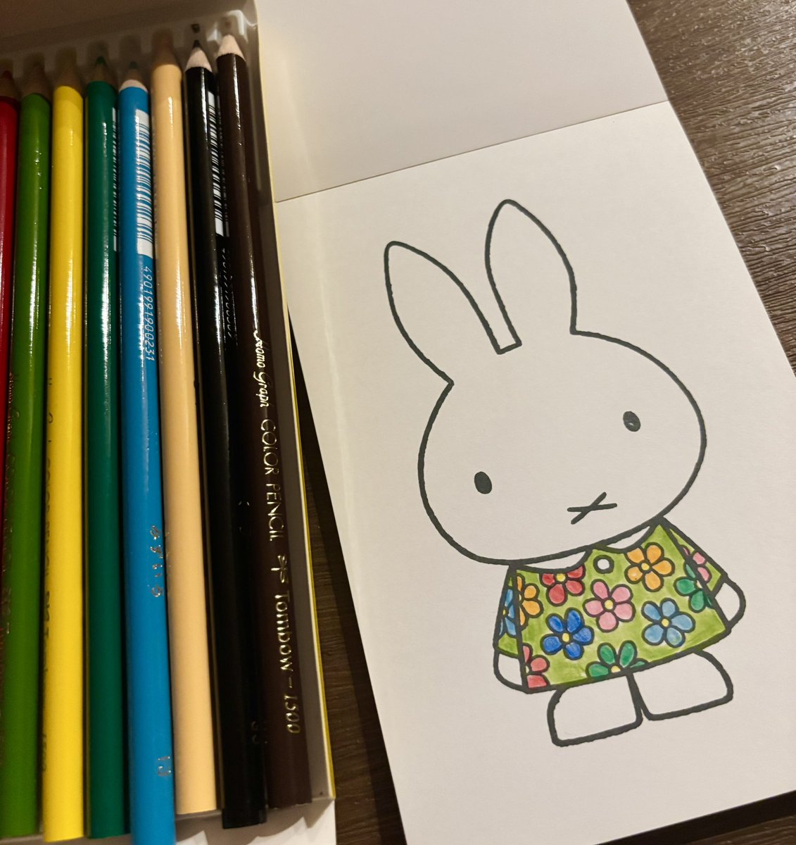 nako2293's tweet photo. Seriaで買ったミニぬりえ🐰がとても良い。ぬり絵なのに塗る箇所が少ないが、これがなぜか丁度よく感じる。ほんの数分だけど癒された
#miffy 明日から単位認定試験に向けてがんばる！ https://t.co/omy57jKmfw