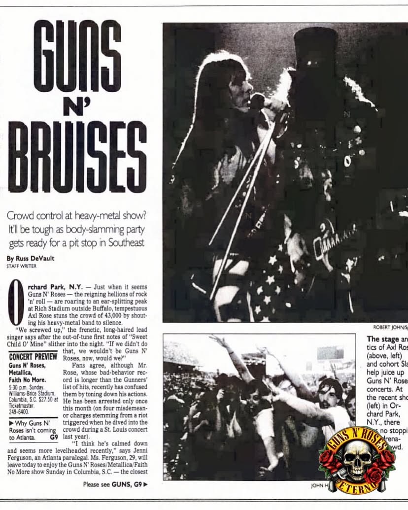 gnreternobr's tweet image. #onthisday 25 de julho de 1992, @gunsnroses tocou no Rich Stadium, Orchard Park, NY 🇺🇸
📷 New York Daily News via a-4-d. / Trashed Illusions
#GunsNRoses #GnFnR #AxlRose