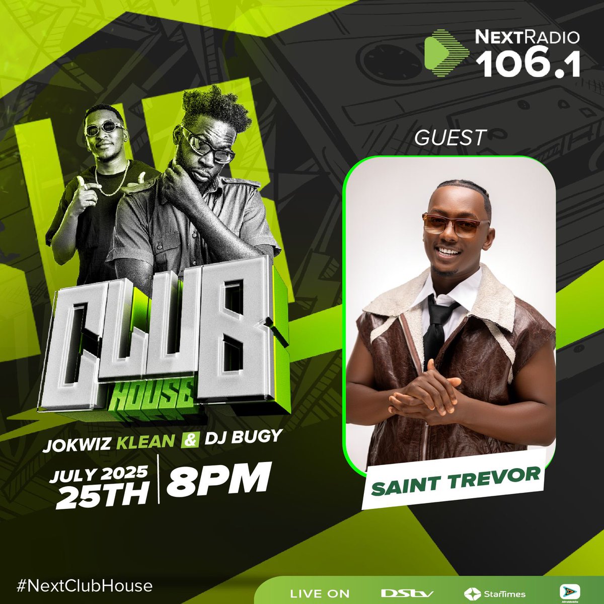 deejaybugy's tweet image. On the frequency tonight we have @saint_trevor_ and @senteforever
Superstar and Teasing hours coming up at 8pm so catch us on @nextradio_ug 📻