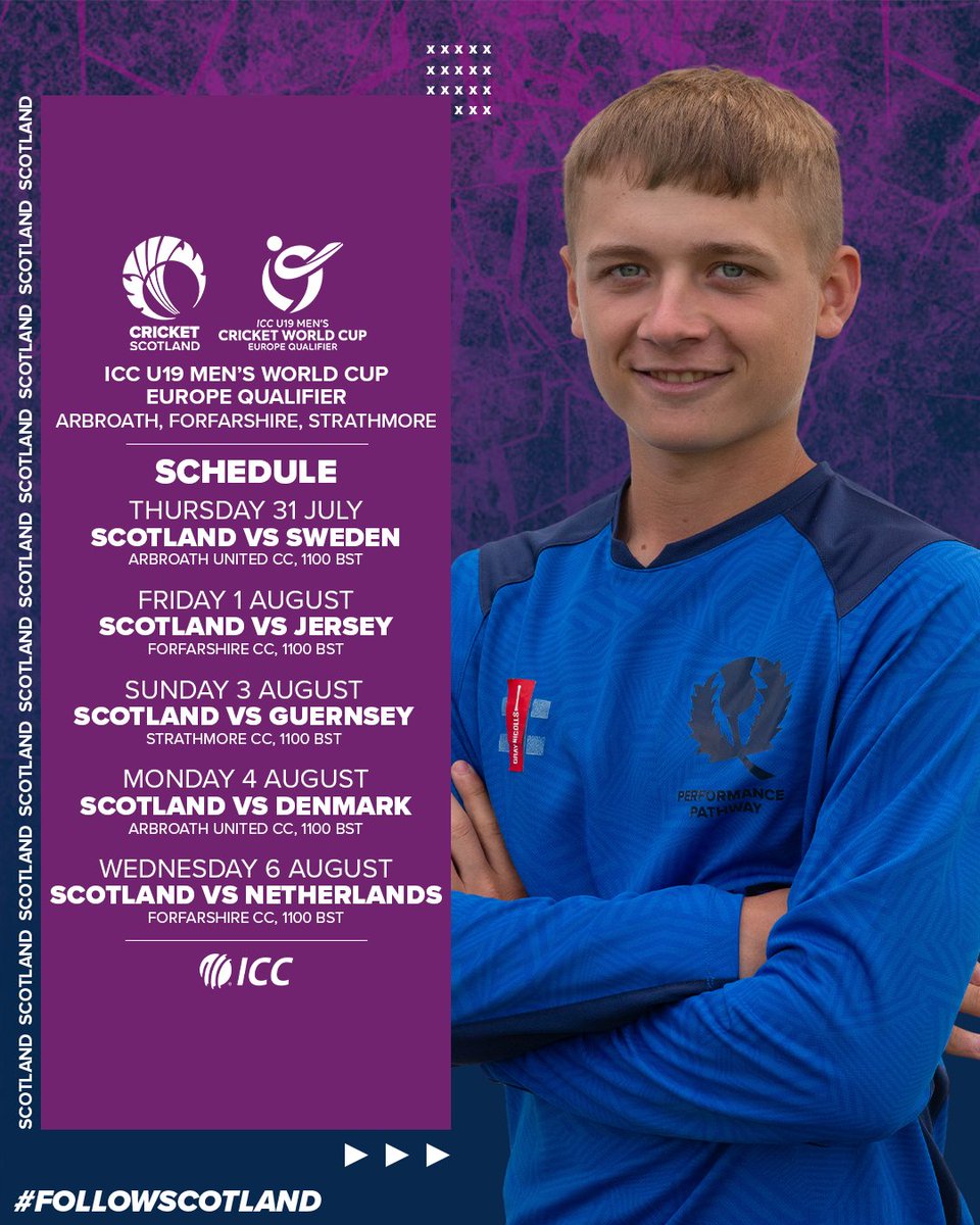 Kicking off our #U19WorldCup Qualifier this week 👊

Entry for all fixtures is FREE!

#FollowScotland