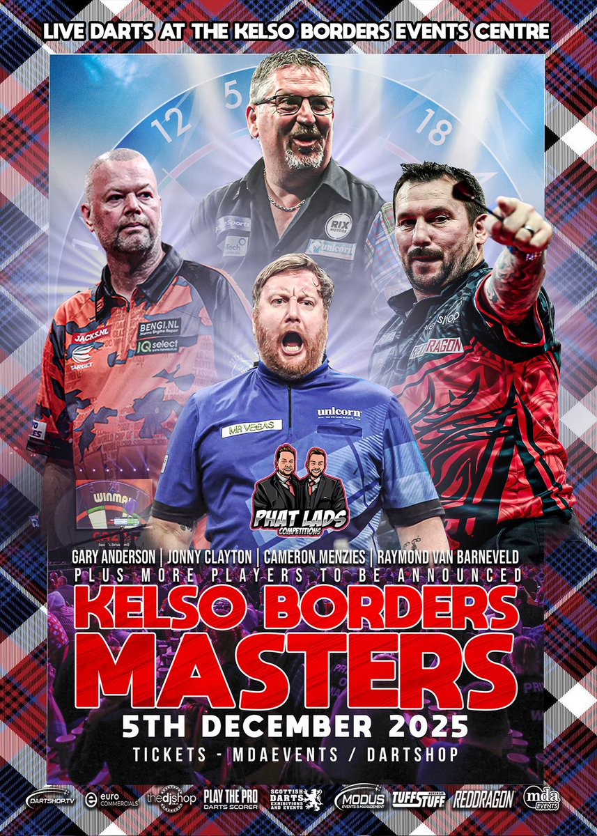 MDAevents's tweet image. 🏴󠁧󠁢󠁳󠁣󠁴󠁿We are headed to Kelso for a second time in 2025, with some of the finest in the sport with us!

🚂Anderson
🐅van Barneveld 
🏴󠁧󠁢󠁷󠁬󠁳󠁿Clayton
🏴󠁧󠁢󠁳󠁣󠁴󠁿Menzies

&amp;amp; More!

🎟️Tickets are available here:

mdaevents.co.uk/product/a-nigh…