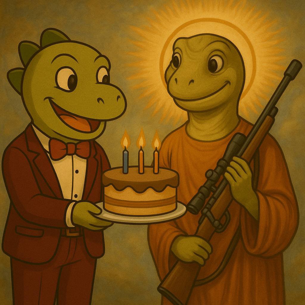 YeeToken (@yeeerc20) on Twitter photo 🎂 $Yee wishes HBD to our fearless cult leader <a href="/TSPsniper/">TSP Sniper</a> 🧙♂️
Another year wiser (and closer to needing that Porsche 😂)
At this rate, he’s gonna need a Porsche soon 💀
By next birthday, $YEE needs to be at a billion+
Do it for the sniper. Do it for the memes. Do it for the 🎂 $Yee wishes HBD to our fearless cult leader <a href="/TSPsniper/">TSP Sniper</a> 🧙♂️
Another year wiser (and closer to needing that Porsche 😂)
At this rate, he’s gonna need a Porsche soon 💀
By next birthday, $YEE needs to be at a billion+
Do it for the sniper. Do it for the memes. Do it for the