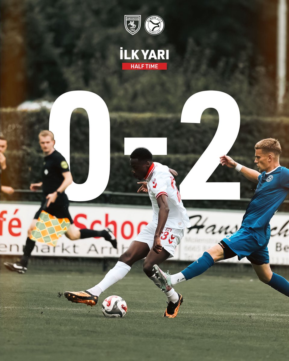 Samsunspor's tweet image. ⏱️ 45' : İlk yarı sonucu!
Samsunspor 0 - 2 Almere City FC
#SAMvALM #FriendlyGame #HazırlıkMaçı