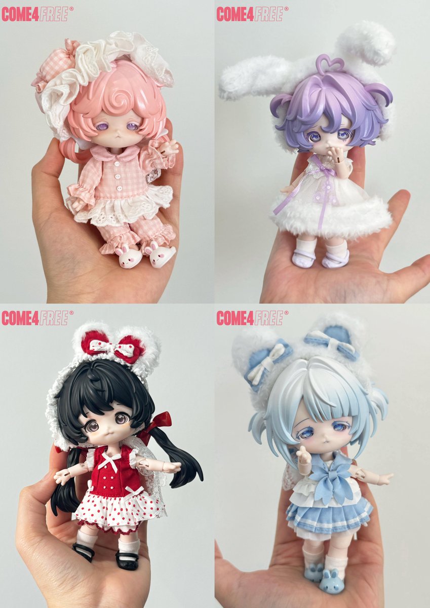 hermeow_shop's tweet image. 🆕ブラインドドール新作情報🆕
以前ご紹介したCOME4FREE社の2.5等身ドール企画、BONNIE(バニーボニー)の最新作「ミルキードリーム・シュークリーム」BJDブラインドドールシリーズが、掌に乗せた新しい実物写真を公開!
本当に可愛いサイズ感です💖…