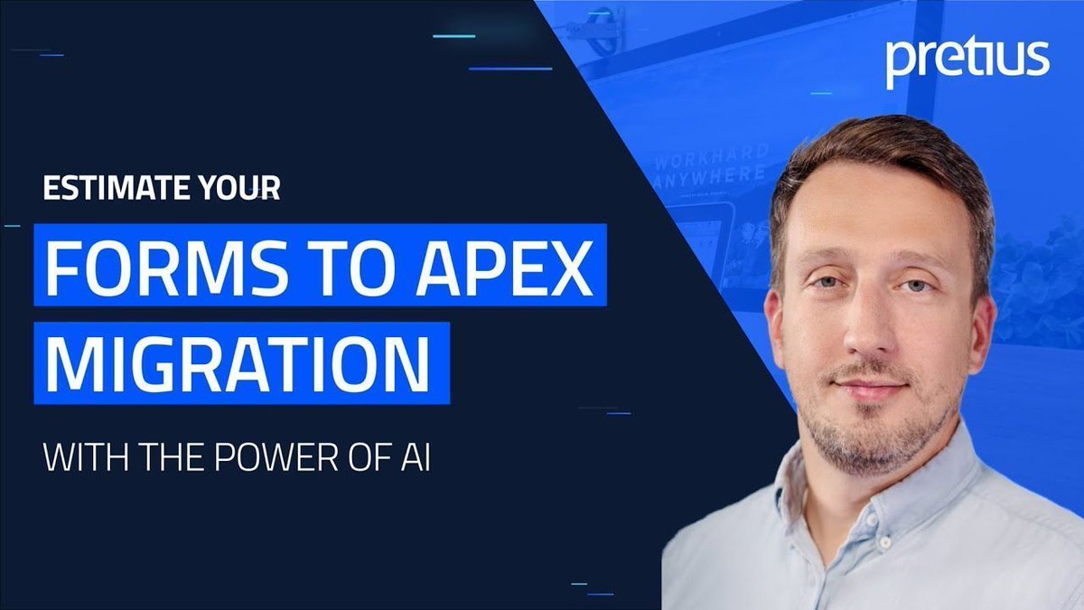 PretiusSoftware's tweet image. Still stuck on #OracleForms? Time to move on. Now we’re sharing our AI-powered Forms to #orclapex Assistant which can help you:

✅ Accurately estimate your migration project
✅ Kickstart the process with semi-automated conversion


🎥 Watch now: youtube.com/watch?v=6XTQ34…
@Oracle