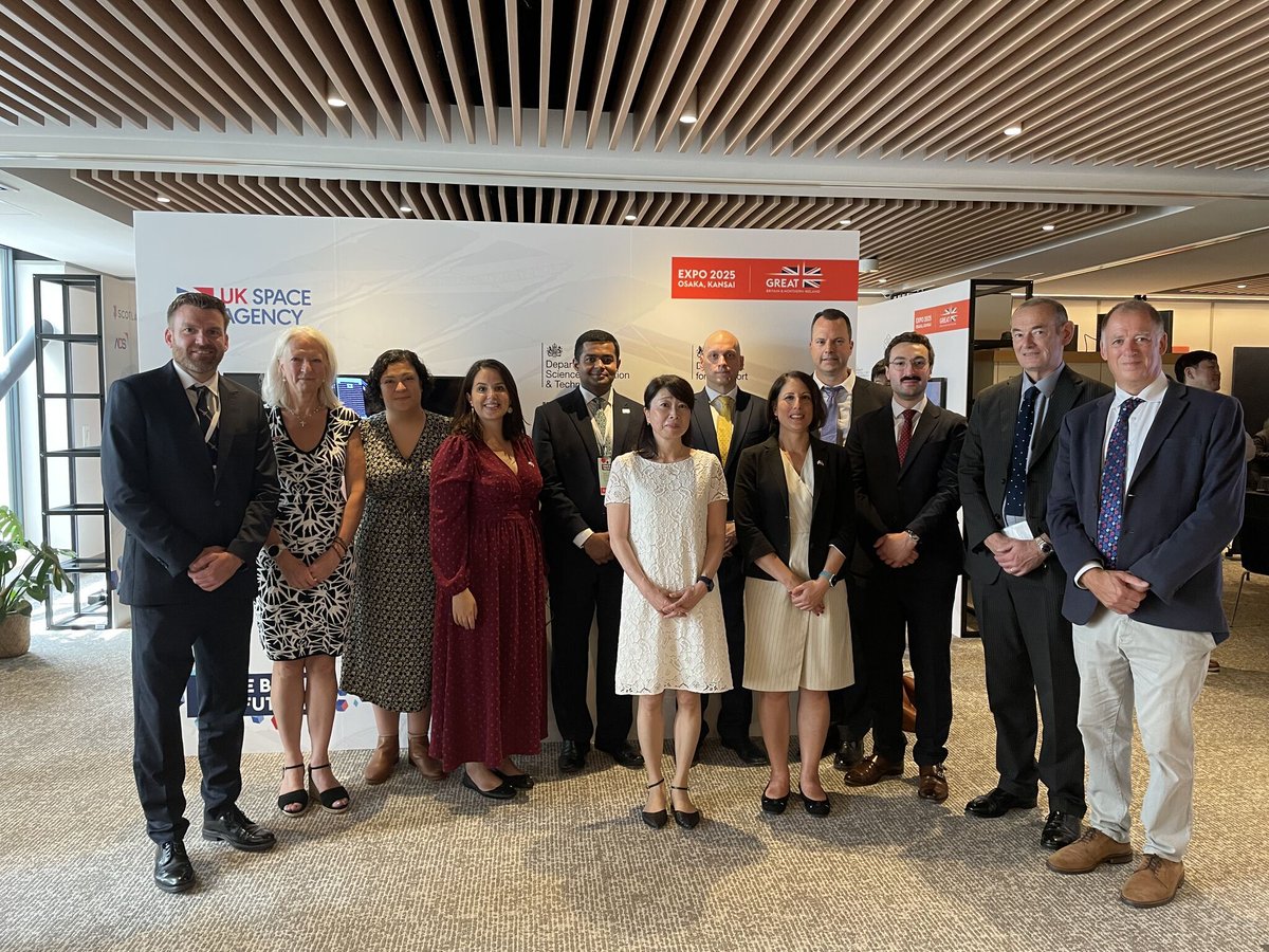ADSgroupUK's tweet image. Our space sector team have just returned from a successful trip to Japan 🇯🇵 with @transportgovuk, strengthening UK-Japan space ties! 🛰️🌍

Highlights incl:
🛰️ Chairing UK-Japan Space Roundtable
🌌 Showcasing UK at @SPACETIDE_org &amp;amp; Expo 2025 Osaka
adsgroup.org.uk/about/sectors/…