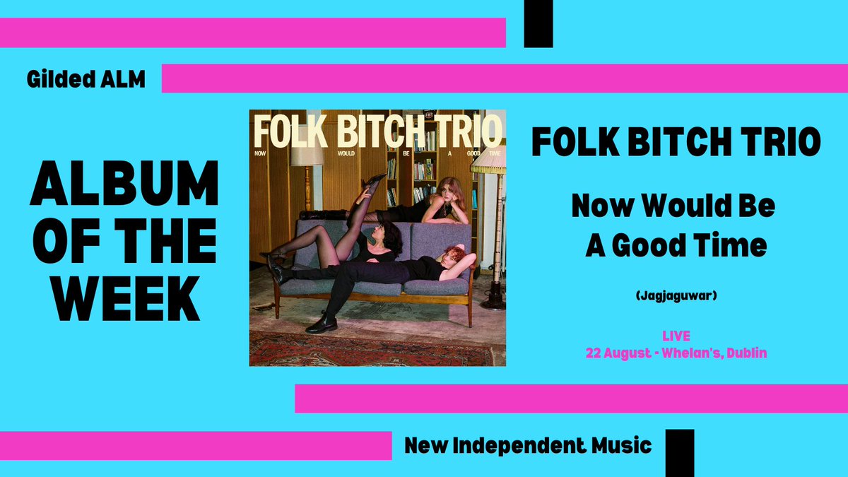 The <a href="/GildedALM/">GildedALM</a> #AlbumOfTheWeek is Now Would Be A Good Time by FOLK BITCH TRIO on <a href="/jagjaguwar/">JAGJAGUWAR</a> 

👀
<a href="/PasteMagazine/">Paste Magazine</a> 
pastemagazine.com/music/folk-bit…

AOTW - <a href="/Nomoreworkhorse/">No More Workhorse</a> 🇮🇪

nomoreworkhorse.com/2025/07/25/alb…

They play <a href="/whelanslive/">Whelan's</a> 🇮🇪 22nd August.

bit.ly/GildedAOTWspot…
