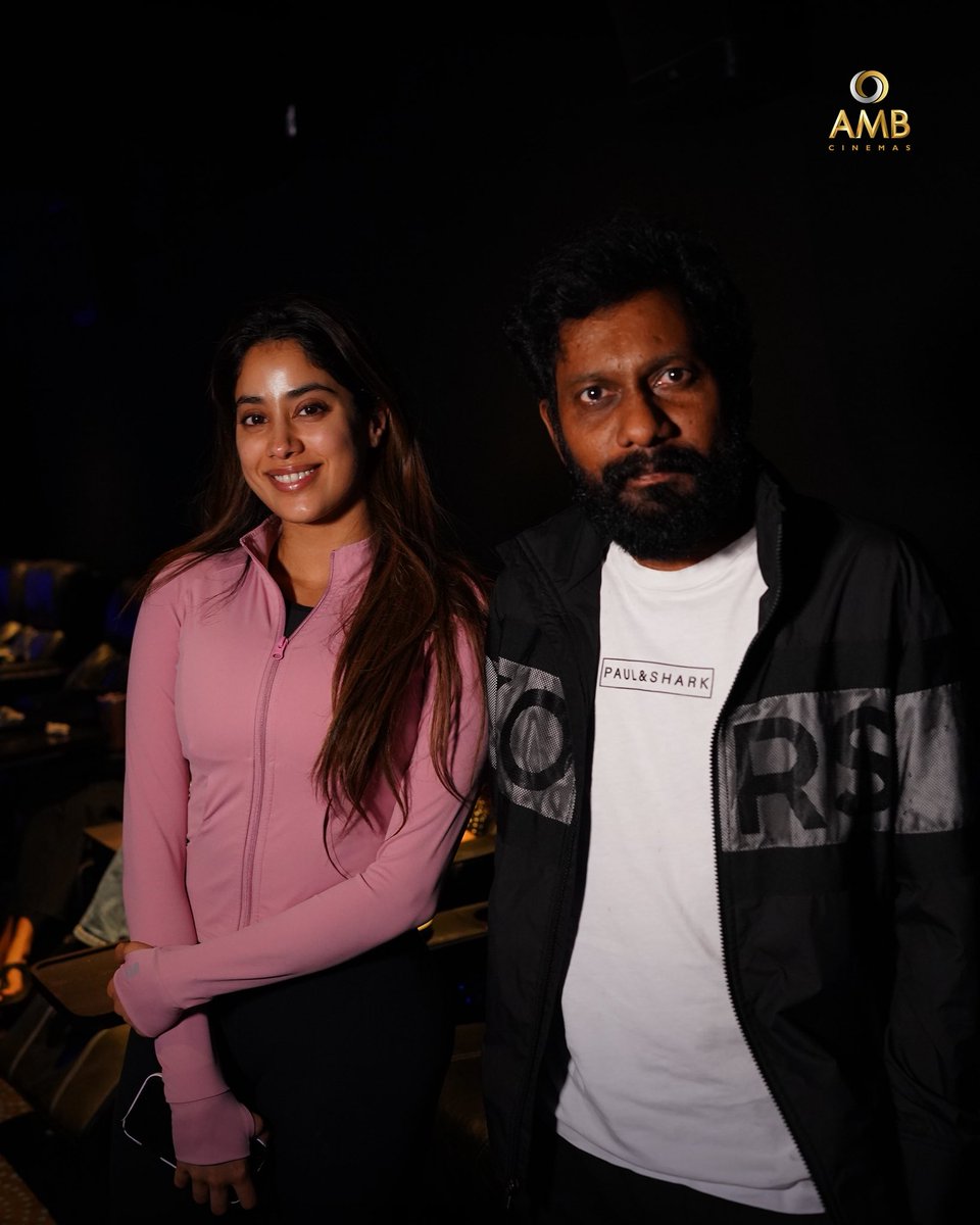 E_AvinashReddy's tweet photo. Just #JanhviKapoor and @BuchiBabuSana casually stealing the spotlight at #AMBCinemas ✨🎬

#BuchiBabuSana #SpottedAtAMB #AMBCinemas https://t.co/Dh2enGjCPf