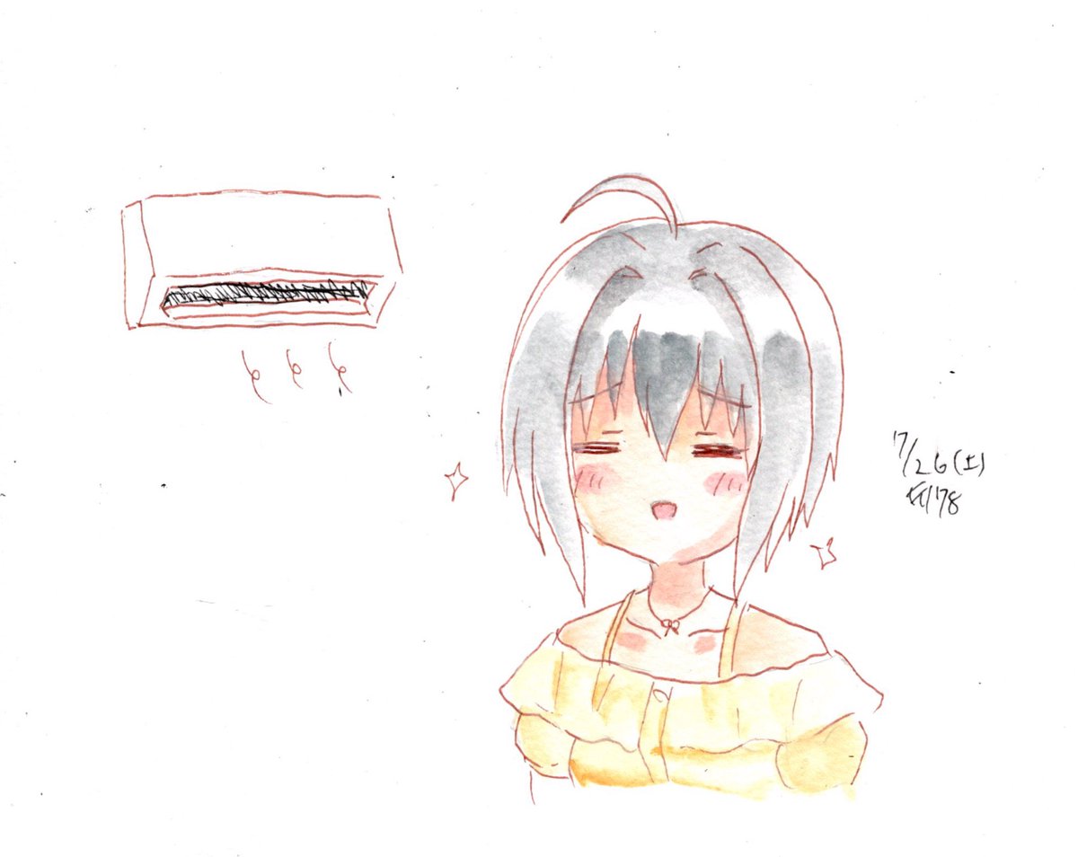 CAPTAIN_SIGMA's tweet image. エアコンで涼む小日向美穂ちゃん
#１日１美穂運動シーズン3