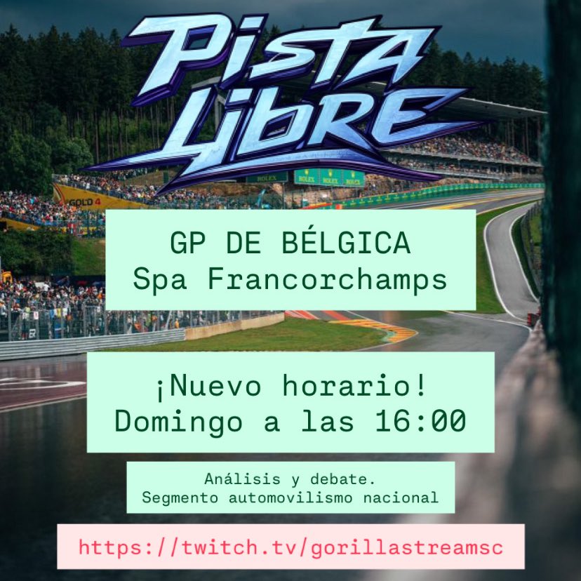PistaLibreRGL's tweet photo. NUEVO HORARIOOOOO, 16hs.

Volvimos, carajo. https://t.co/7qz7vf6DTh