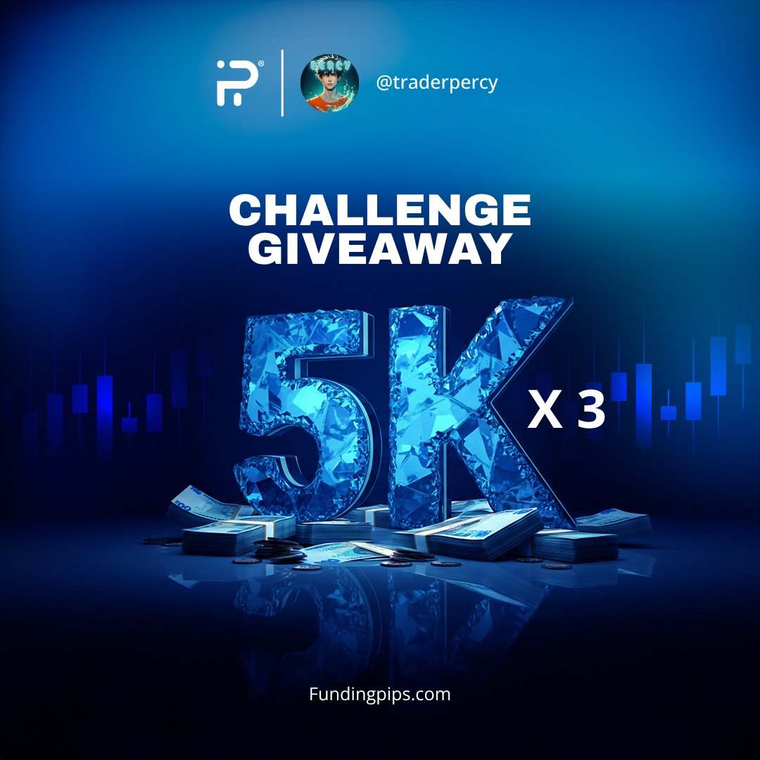 Trader Percy (@traderpercy) on Twitter photo 🚨Giveaway Alert🚨
🎉3 x $5k Challenge Accounts🎉
🔹Follow: @FundingPips, @FundingTicks, @khldfx, @TradinOfficial and <a href="/traderpercy/">Trader Percy</a>
🔹Join discord: discord.gg/fundingpips
🔹Like, Repost & Tag 3 Traders
Eligibility note: Winners must not have won another giveaway within the 🚨Giveaway Alert🚨
🎉3 x $5k Challenge Accounts🎉
🔹Follow: @FundingPips, @FundingTicks, @khldfx, @TradinOfficial and <a href="/traderpercy/">Trader Percy</a>
🔹Join discord: discord.gg/fundingpips
🔹Like, Repost & Tag 3 Traders
Eligibility note: Winners must not have won another giveaway within the
