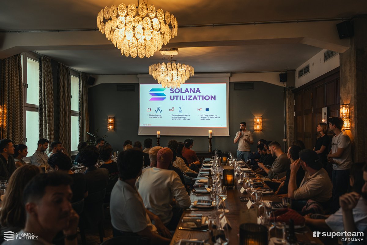 pattiruss_'s tweet image. Did we just ate? Because that investor startup dinner was a full-course feast (and vibe).
12 of our strongest startups met a group of Solana VCs from all over Europe with one objective: raise. To everyone who joined us and traveled to Berlin for the occasion: THANK YOU!…