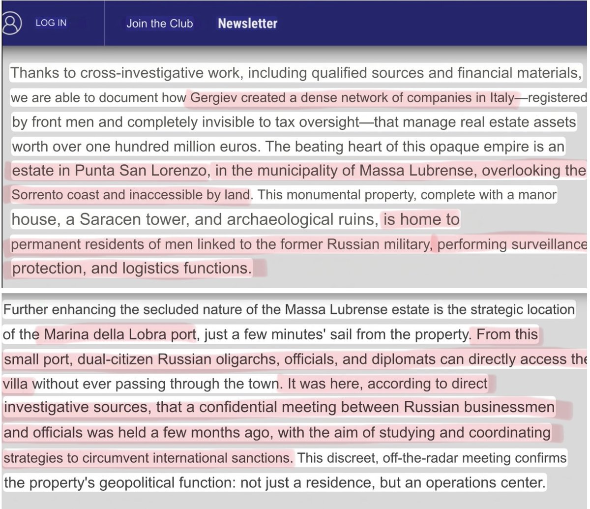 RitorFella🇺🇸🇺🇦 (@ritornellanyc) on Twitter photo Color me surprised: turns out, some of the many villas that Putin’s friend Gergiev owns in Italy aren’t for his personal use, but are instead being used for clandestine meetings of 🇷🇺 oligarchs, officials, 🇷🇺”diplomats”(spies) and other scum.
Great article by <a href="/maxcoccia/">Massimiliano Coccia</a> Color me surprised: turns out, some of the many villas that Putin’s friend Gergiev owns in Italy aren’t for his personal use, but are instead being used for clandestine meetings of 🇷🇺 oligarchs, officials, 🇷🇺”diplomats”(spies) and other scum.
Great article by <a href="/maxcoccia/">Massimiliano Coccia</a>