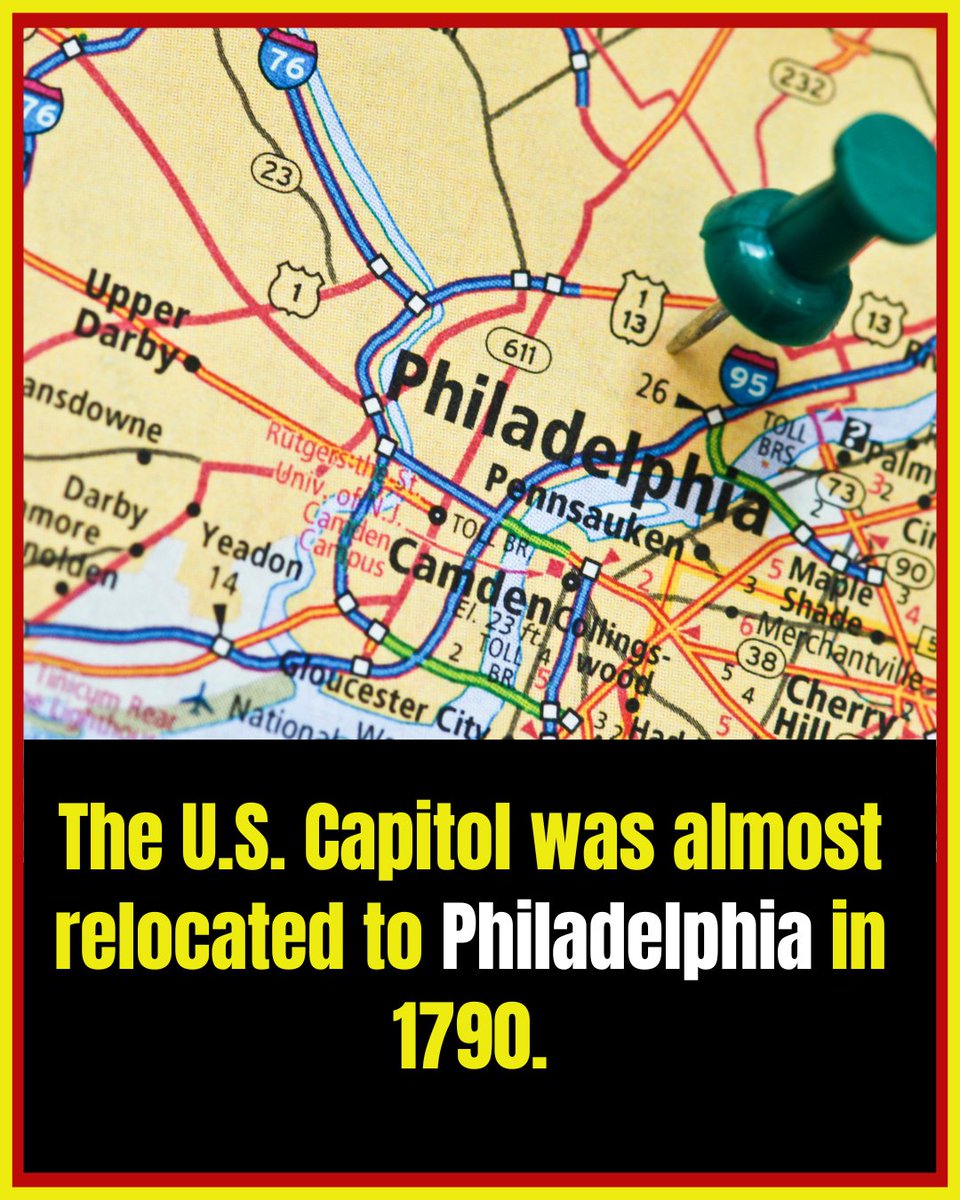 Knowledge_worm's tweet image. The U.S. Capitol was almost relocated to Philadelphia in 1790.