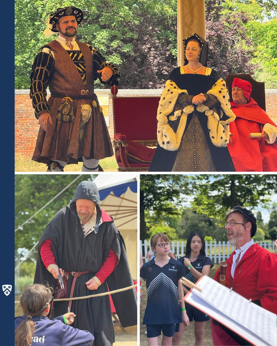 TormeadSchool's tweet photo. During Activity Week, our Humanities camp spent time exploring some of the highlights of the subject, visiting the Tudor Festival at Hampton Court and touring Guildford to discover local history. They even worked with the school archivist to discover some of Tormead's own past. https://t.co/uIe1oSOh5q
