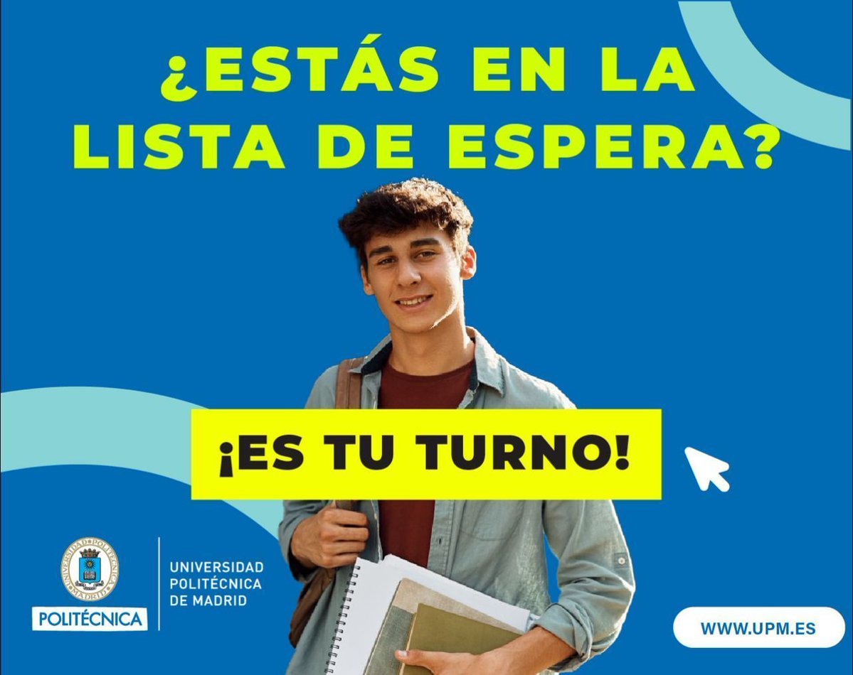 ETSIDI_UPM's tweet image. Te recordamos que si estás en lista de espera, puedes formalizar tu matrícula en la UPM ya.
Toda la información en short.upm.es/0sdrm
¡Te esperamos!
#somosUPM #matricula #estudiantesUPM