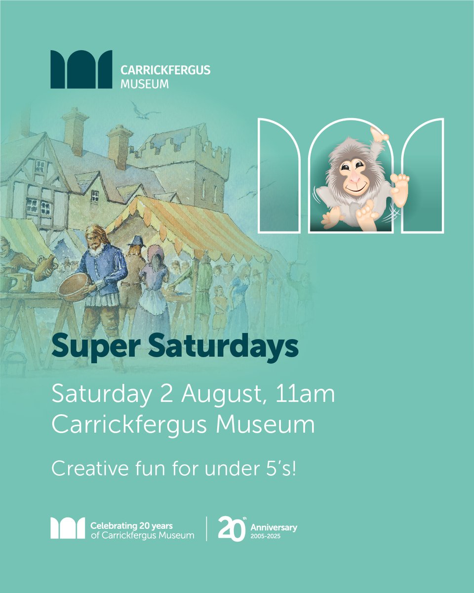 mea_bc's tweet image. π Super Saturdays π
π Saturday 2 August 2025
π 11am β 12noon
π #Carrickfergus Museum
π Micahβs Medieval Market
π Book online: orlo.uk/ygOu7
Creative Fun for Under Fives!
#ExploreMEA