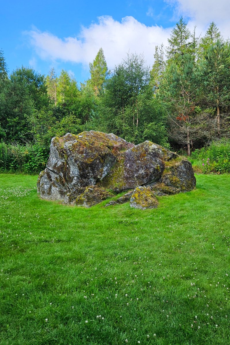 I know this might just look like a random lump of rock, but if your last name is Thomas, MacThomas, McCombie or similar, then this is your clan gathering place.

Its special name is the Clach na Coileach, which translates as Stone of the Cockerel.