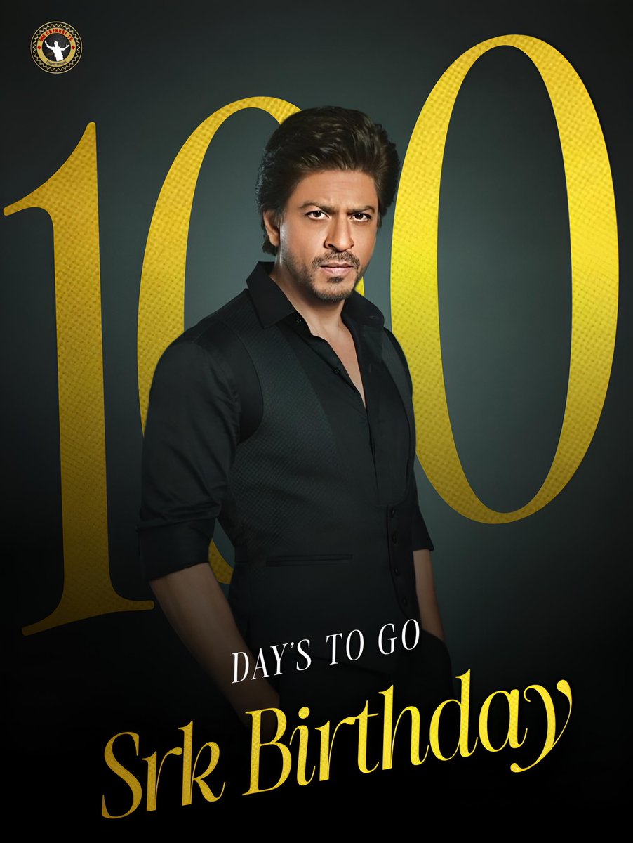 100 DIN BAAKI HAIN!
King’s Birthday loading… 🎂👑
Team SRKCFC is ready for the biggest blockbuster celebration of 2025!

<a href="/iamsrk/">Shah Rukh Khan</a> <a href="/iamsrkclub/">IamSRKClub</a> 

#100DaysToSRKDay #SRKBirthday #KING2025 #SRKCFC