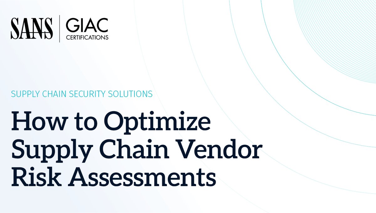 SANSEMEA's tweet image. Fragmented vendor assessments leave gaps in your defences.
Build a smarter, stronger #SupplyChain with resources designed to help you identify and fortify weak links.
🔐 Optimise your vendor risk strategy today by exploring our solutions here: sans.org/mlp/secure-sup…