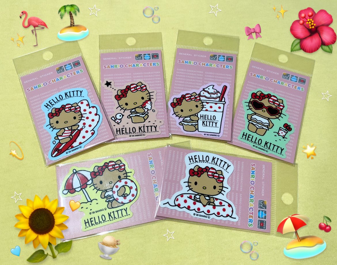 🍹本日の営業時間は21時まで🫧 日焼けキティちゃんのステッカー入荷し